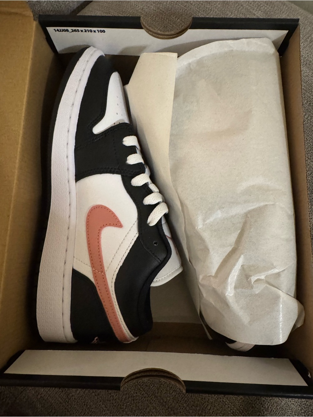 Jordan Women’s Black, White & Pink Low-Top Sneakers